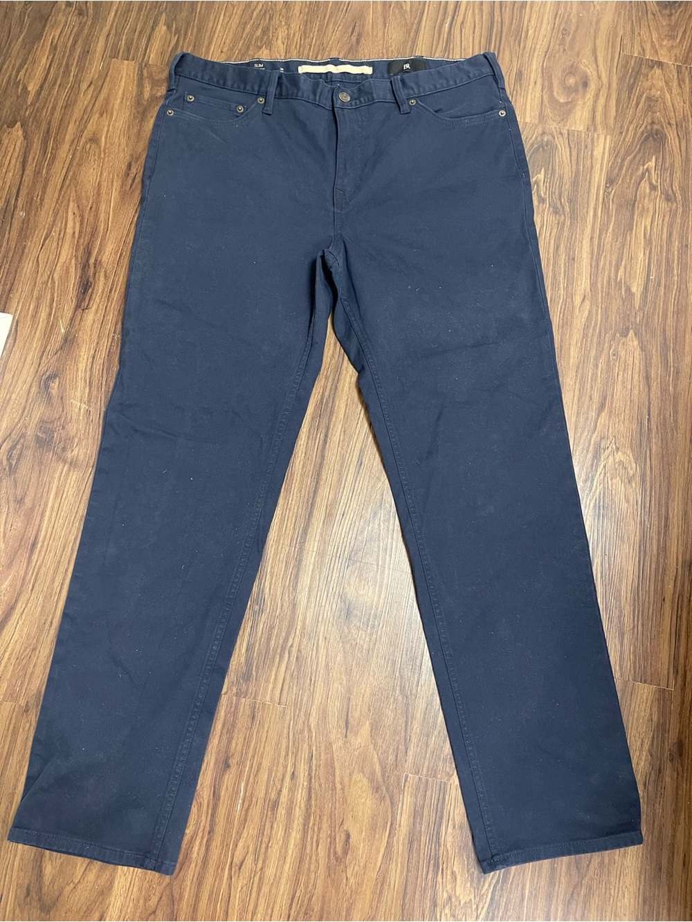Banana Republic Slim Traveler Style 5-Pocket Pants Men's 38x32 Navy Stretch